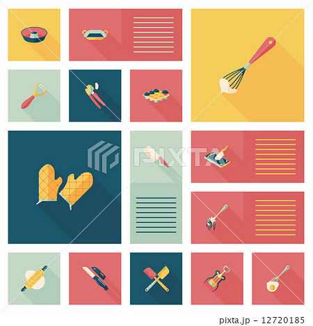 Kitchenware flat app ui background,eps10 12720185