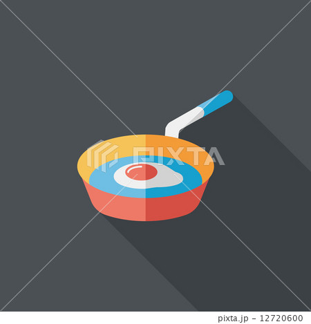 kitchenware frying pan and shovel flat icon with long shadow,eps 12720600