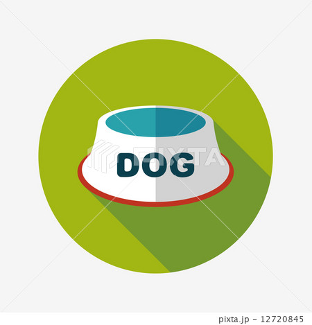 Pet dog bowl flat icon with long shadow,eps10 12720845
