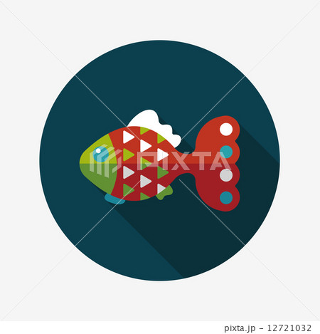 Pet fish flat icon with long shadow,eps10 12721032