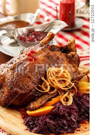 roasted duck on Christmas table 12722015