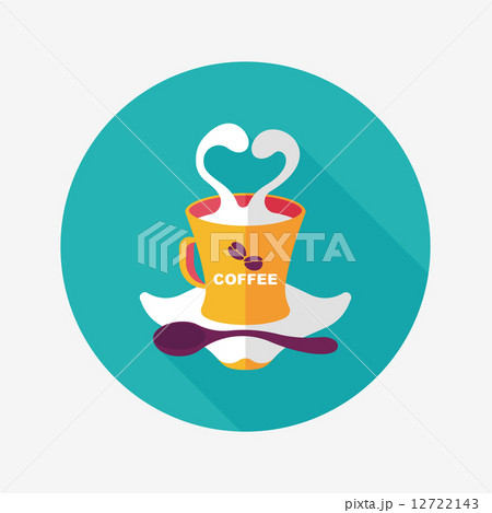 coffee latte art flat icon with long shadow,eps10 coffee latte art flat icon with long shadow,eps10 12722143