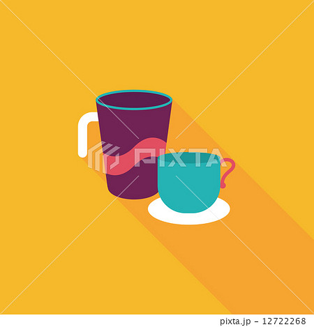 kitchenware cup flat icon with long shadow,eps10 12722268