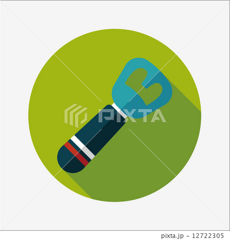 kitchenware tin opener flat icon with long shadow,eps10 12722305