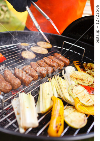 grilled kebab and vegetables 12722506
