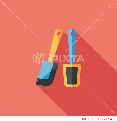 kitchenware beater flat icon with long shadow,eps10 12722507