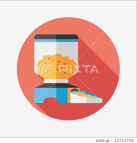 Pet dog food flat icon with long shadow,eps10 12722736