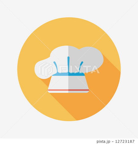 kitchenware chef hat flat icon with long shadow,eps10 kitchenware chef hat flat icon with long shadow,eps10 12723187