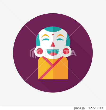 Chinese New Year flat icon with long shadow,eps10, Maitreya doll 12723314