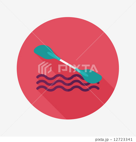 Boating paddle flat icon with long shadow, eps10 Boating paddle flat icon with long shadow, eps10 12723341