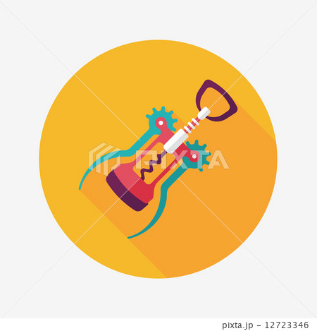 kitchenware corkscrew flat icon with long shadow,eps10 12723346