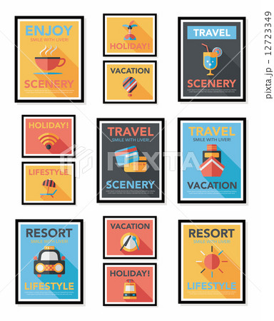 Travel poster banner design flat background set, eps10 Travel poster banner design flat background set, eps10 12723349