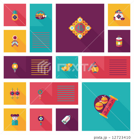 Chinese New Year flat ui background, eps10 12723410
