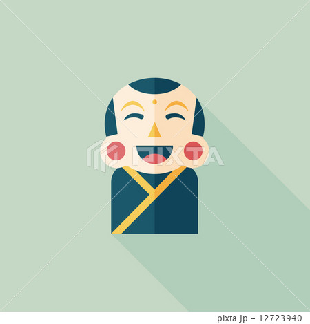 Chinese New Year flat icon with long shadow,eps10, Maitreya doll Chinese New Year flat icon with long shadow,eps10, Maitreya doll 12723940