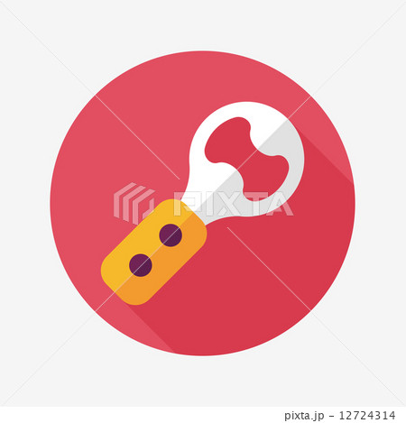 kitchenware corkscrew flat icon with long shadow,eps10 12724314