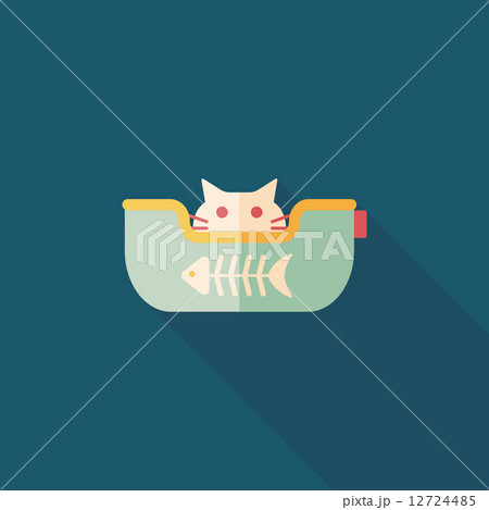 Pet bed flat icon with long shadow,eps10 12724485