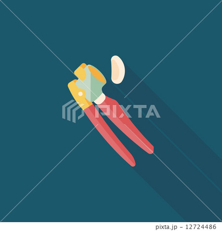 kitchenware garlic tool flat icon with long shadow,eps10 12724486