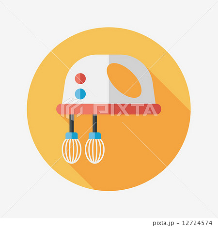 kitchenware electronic beater flat icon with long shadow,eps10 kitchenware electronic beater flat icon with long shadow,eps10 12724574