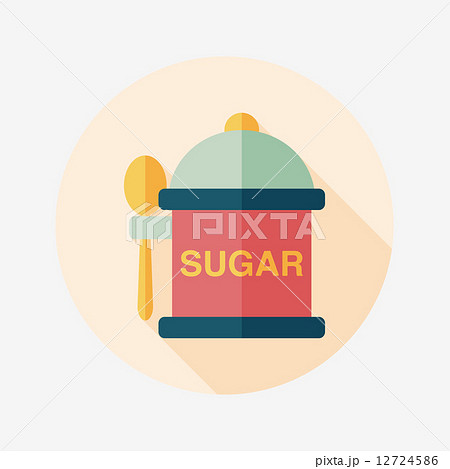 kitchenware sugar flat icon with long shadow,eps10 kitchenware sugar flat icon with long shadow,eps10 12724586