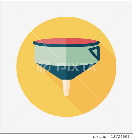 kitchenware funnel flat icon with long shadow,eps10 12724601