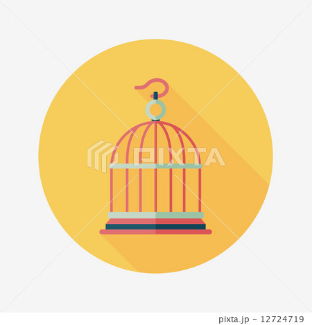 Pet bird cage flat icon with long shadow, eps10 12724719
