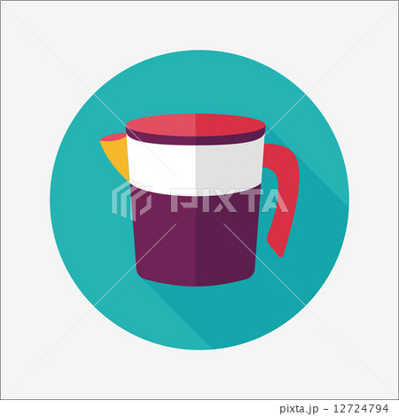 kitchenware measuring cup flat icon with long shadow,eps10 12724794