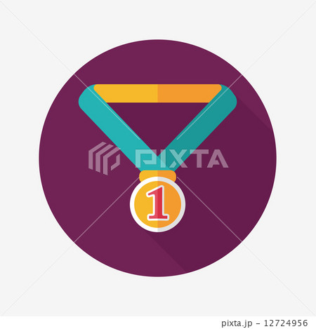 medal flat icon with long shadow,eps10 12724956