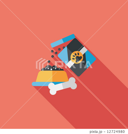Pet dog food flat icon with long shadow,eps10 12724980