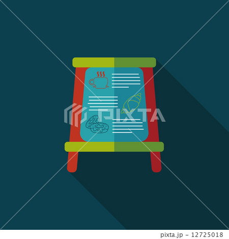 Coffee shop signs flat icon with long shadow,eps10 12725018
