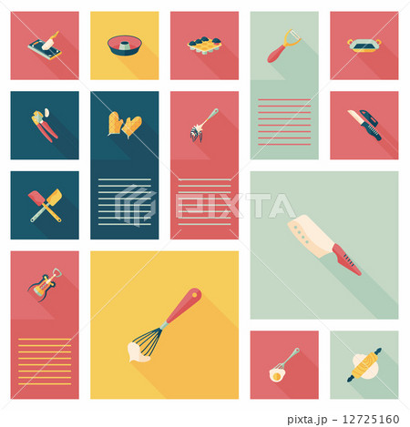 Kitchenware flat app ui background,eps10 12725160