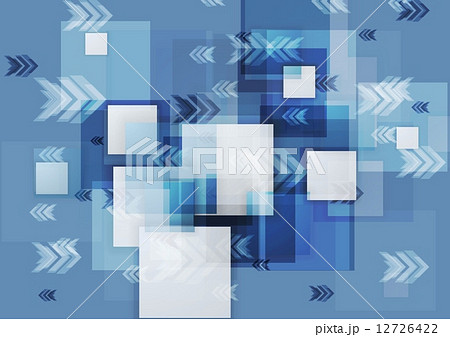 Blue corporate geometry background with squares and arrows 12726422