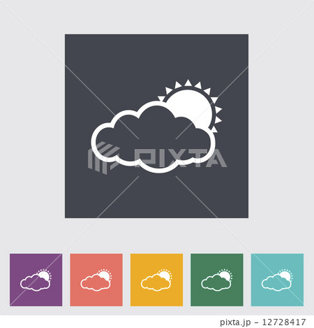Cloudiness single flat icon. 12728417