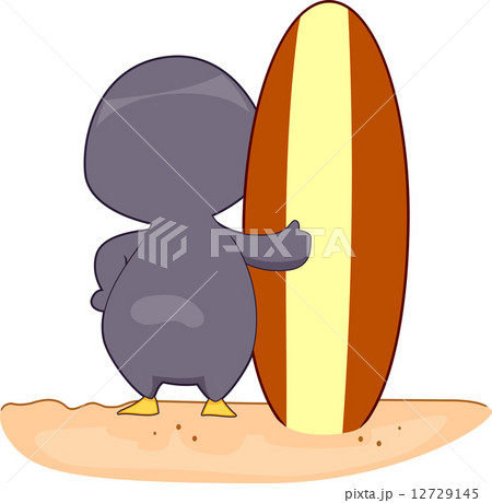 Penguin Surfer Back View 12729145