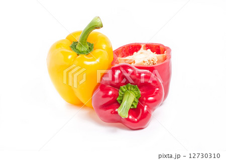 Colorful bell Peppers or sweet peppers isolated on white backgro 12730310