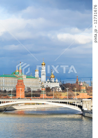 blue clouds over Moscow Kremlin in autumn 12731676