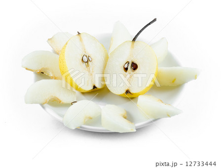 Fresh group oriental pear on a white background 12733444