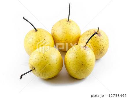 Fresh group oriental pear on a white background 12733445