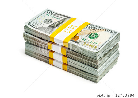 Bundles of 100 US dollars 2013 edition banknotes 12733594