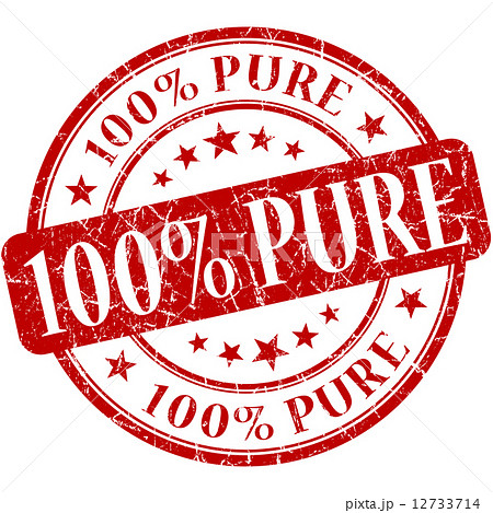 100% Pure grunge red round stamp 12733714