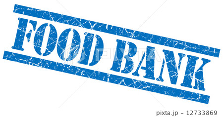 food bank blue grungy stamp isolated on white background 12733869