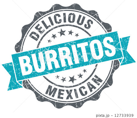 Delicious burritos turquoise grunge retro vintage isolated seal Delicious burritos turquoise grunge retro vintage isolated seal 12733939