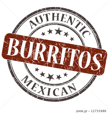Burritos brown round grungy stamp isolated on white background Burritos brown round grungy stamp isolated on white background 12733986