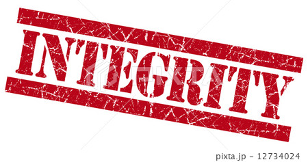 Integrity red square grunge textured stamp isolated on white Integrity red square grunge textured stamp isolated on white 12734024