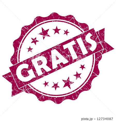 GRATIS pink vintage round grunge seal isolated on white background 12734087