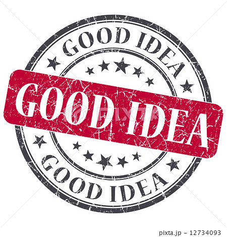 good idea red round grungy stamp isolated on white background good idea red round grungy stamp isolated on white background 12734093