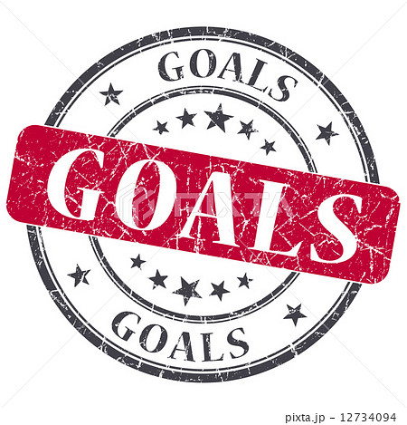 Goals red grunge textured vintage isolated stamp 12734094