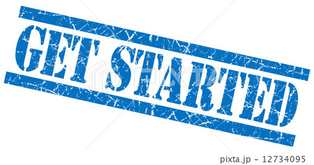 get started blue grungy stamp on white background get started blue grungy stamp on white background 12734095