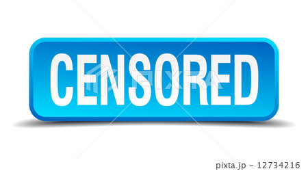 censored blue 3d realistic square isolated button censored blue 3d realistic square isolated button 12734216