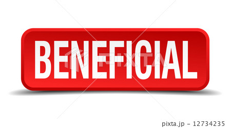 beneficial red three-dimensional square button isolated on white background beneficial red three-dimensional square button isolated on white background 12734235