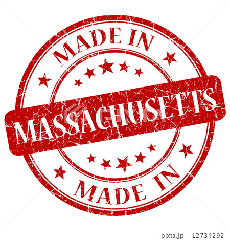 made in Massachusetts red round grunge isolated stamp 12734292